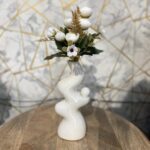 Decorative Ceramic Vase with Artificial Flowers – Ready-to-Use Set